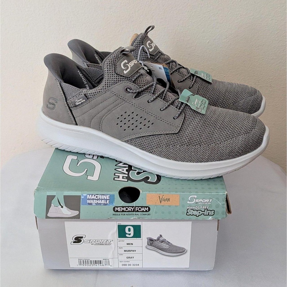 New Skechers S Sport Men's Murphy Slip On Sneakers Shoes Gray Size 9.5